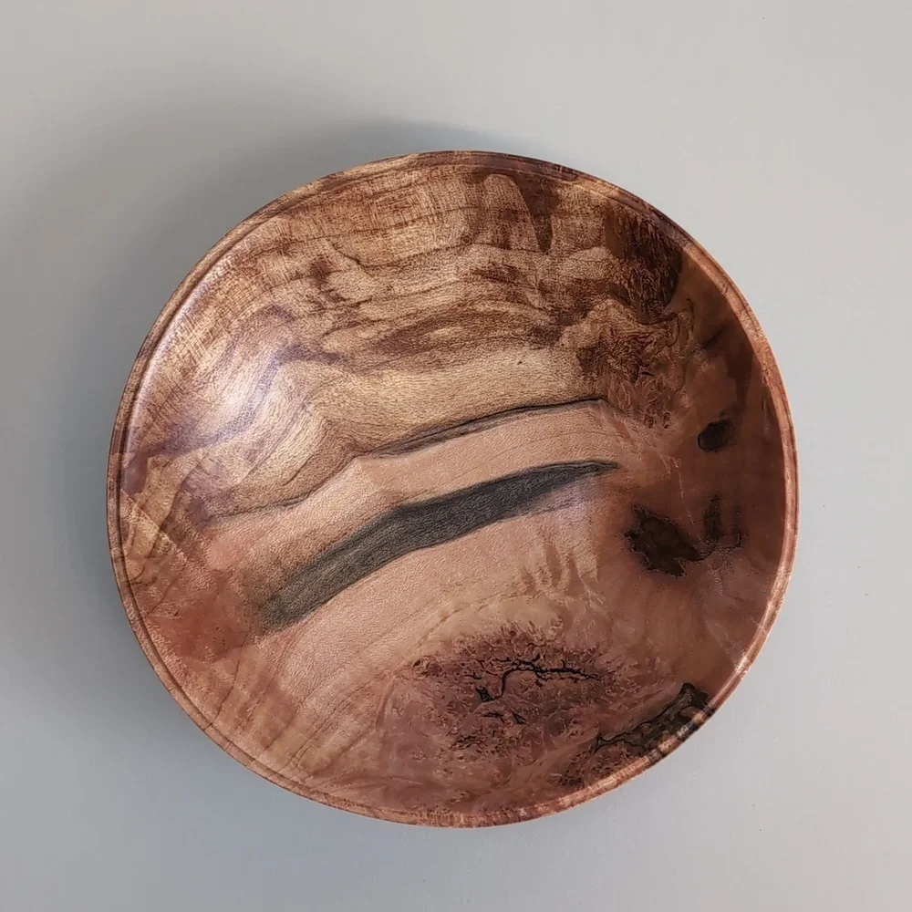 Alan Adler maple bowl (2018) fine art craft piece 6" Diameter - Picture 7 of 9